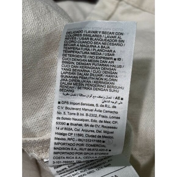 Old Navy Womens Button-Up Linen Blend Shirt Dress S Short Sleeve Off-White - Picture 6 of 10